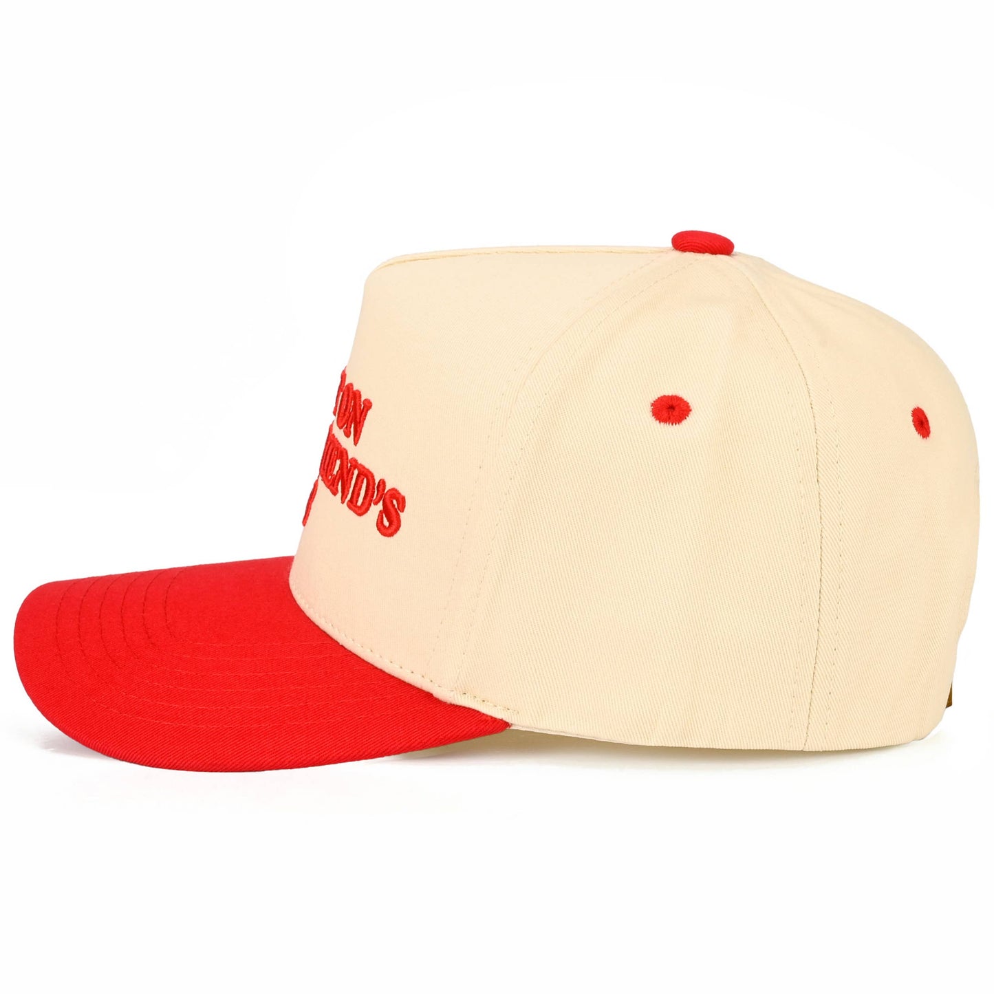 C.C PUT IT ON MY BOYFRIEND'S TAB Letter Two Tone Trucker Hat: Black
