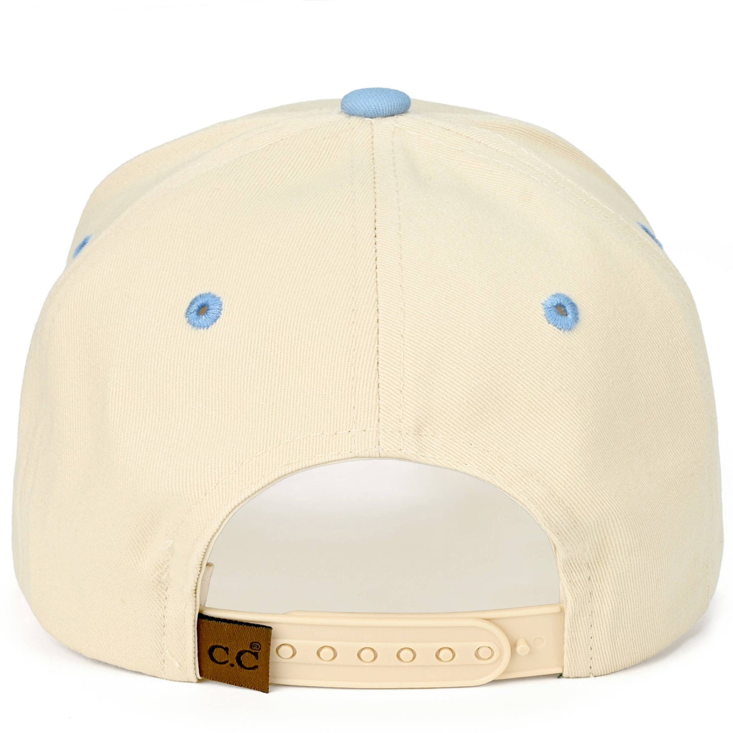 C.C MAMA Letter embroidered Snapback Trucker Hat: Sky Blue