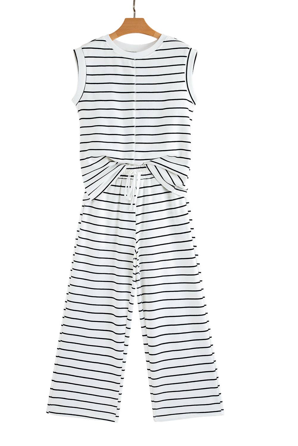 Casual Style Striped Short Sleeve Two-Piece Set | S-XL: As shown / Missy / S