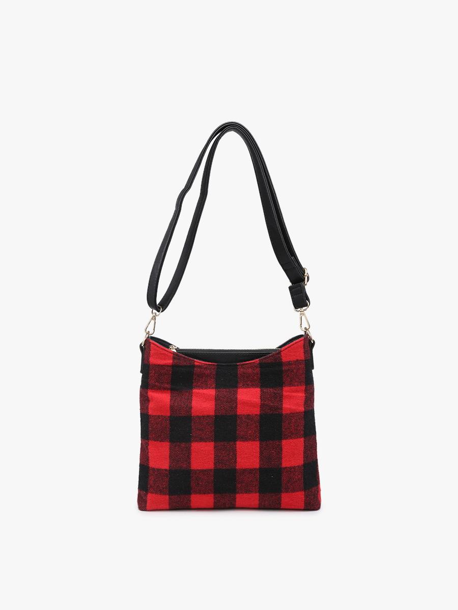 M1765 Emma 3 Compartment Crossbody w/ Snap Closure: Light Pink