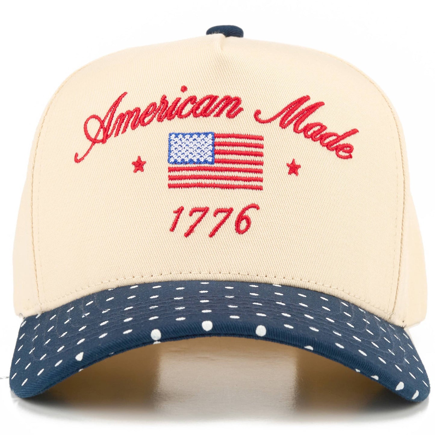C.C AMERICAN MADE 1776 Letter on Two Tone Trucker Hat: Red