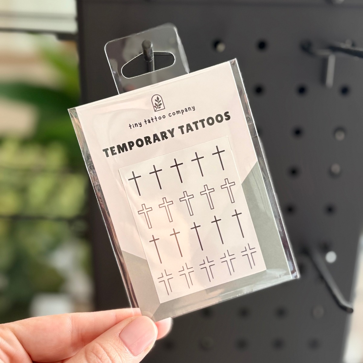 Tiny Cross Temporary Tattoo Set  ✝︎: With Hanging Tab