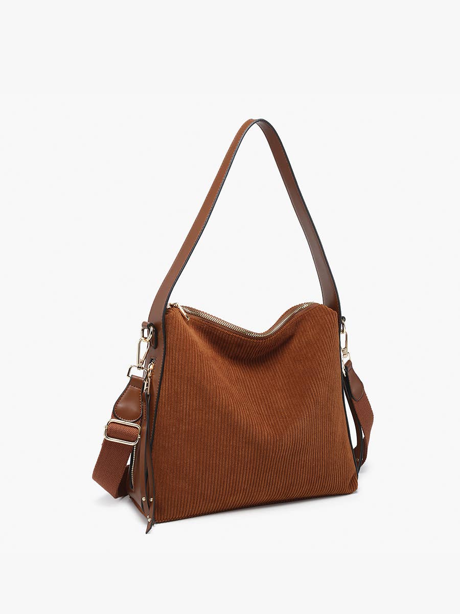 Michaela Slouchy Hobo w/ Guitar Strap | M2594 : Black/White
