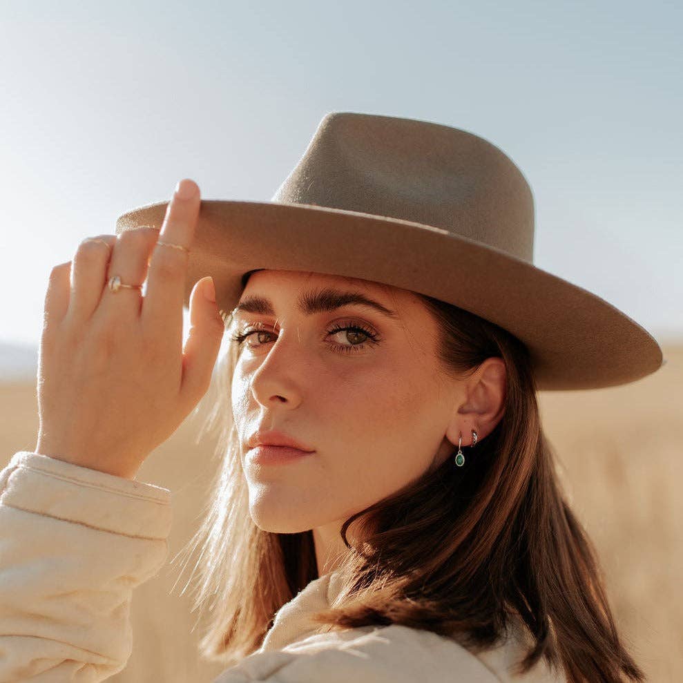 Riley Turquoise Hoops: Gold