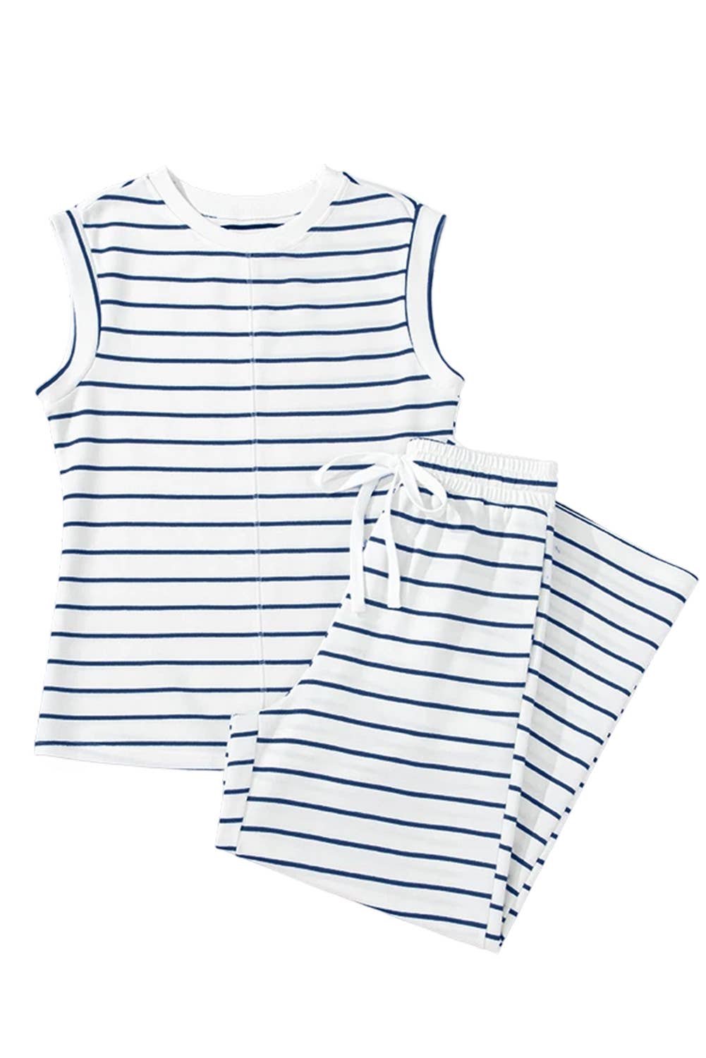 Casual Style Striped Short Sleeve Two-Piece Set | S-XL: As shown / Missy / M