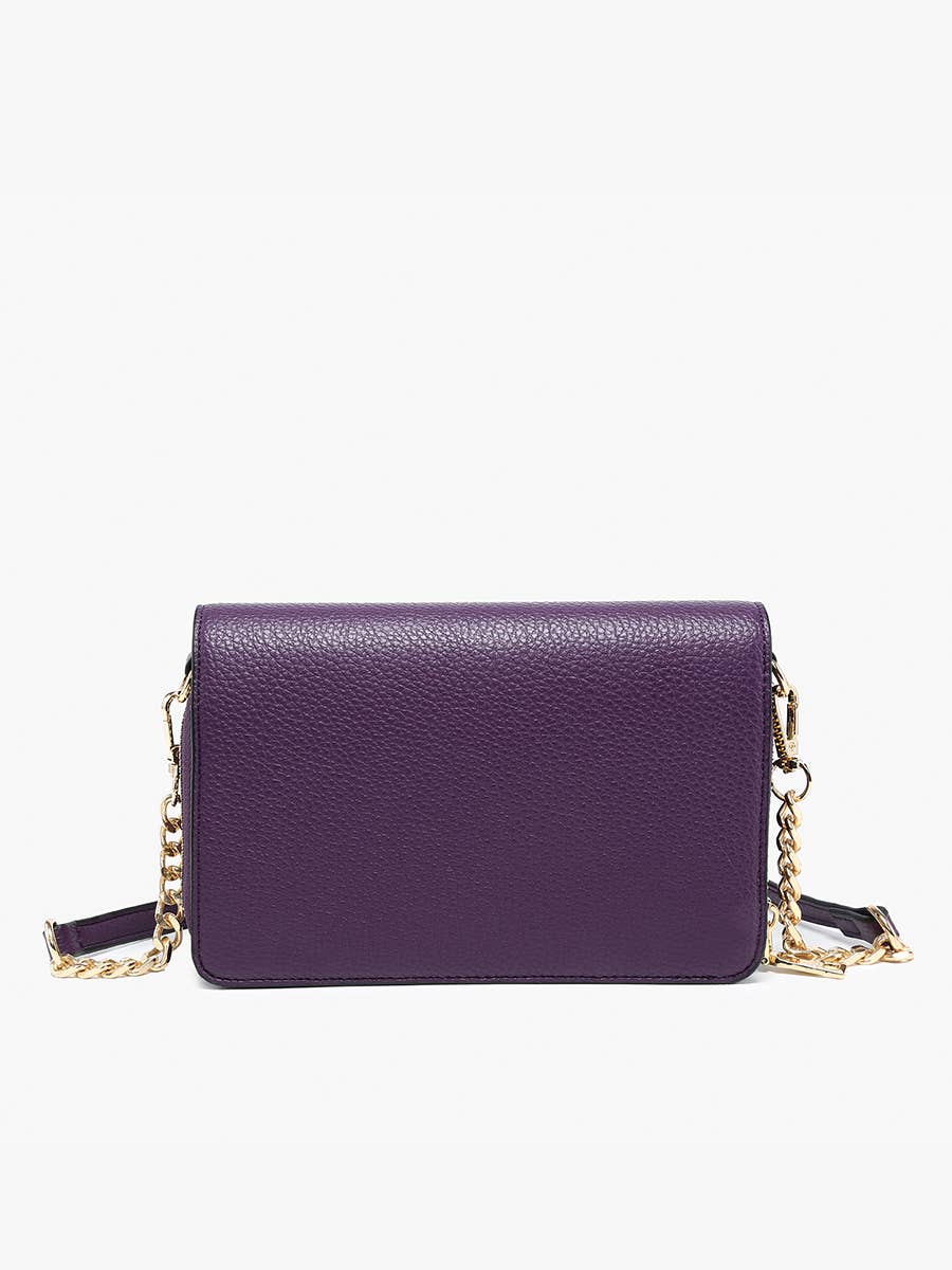 M2589 Lauryn Flapover Crossbody w/ Chain Strap: Black