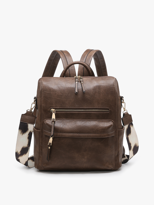 BP1993 Amelia Convertible Backpack w/ Guitar Strap: Coffee