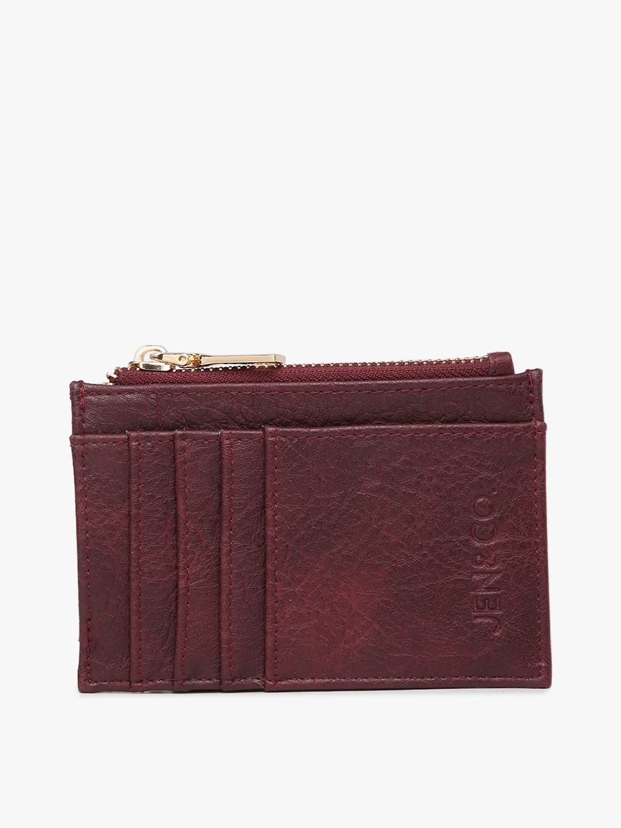 WL1991 Sia Printed Card Holder Wallet: Brown