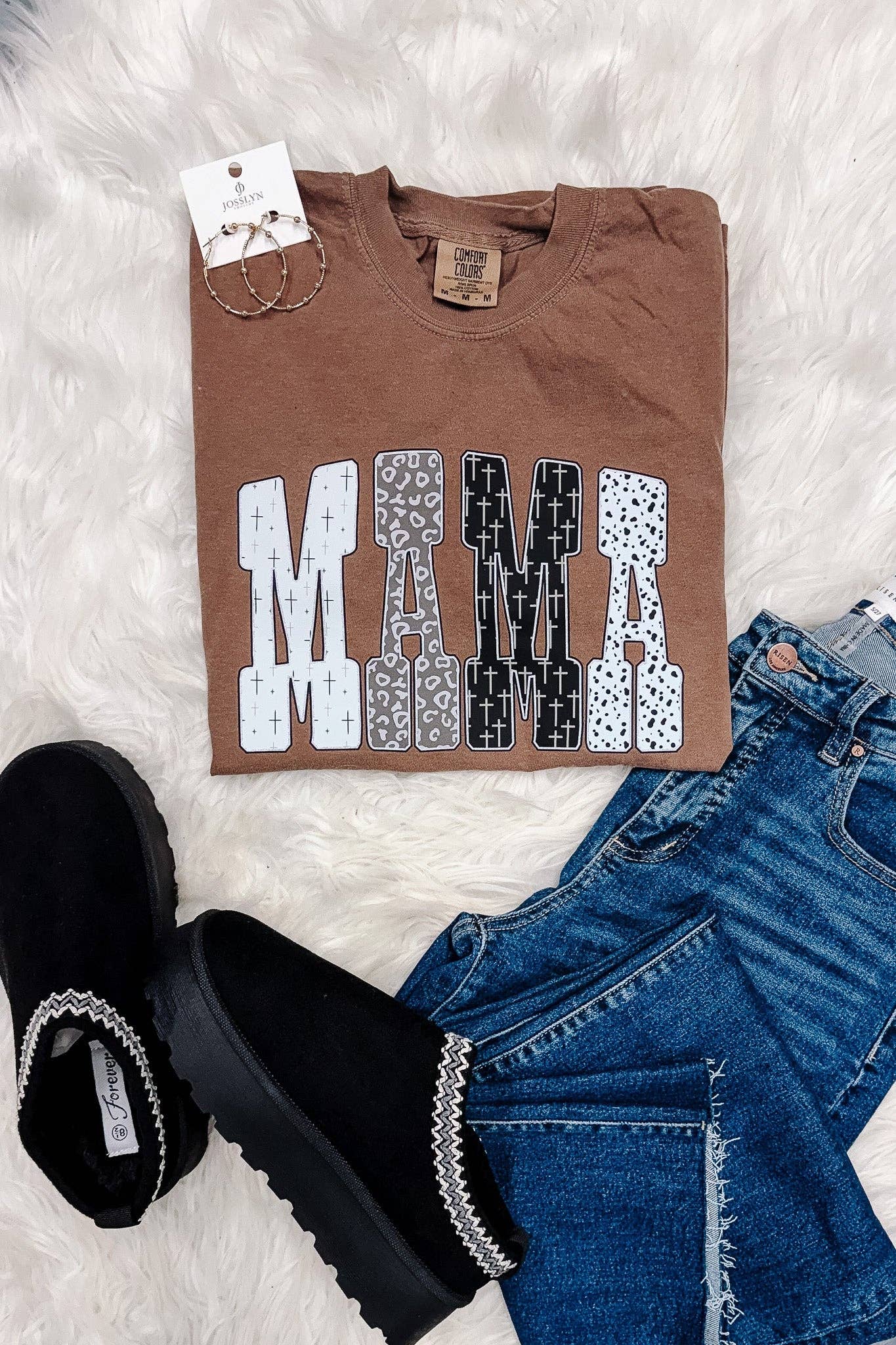 Neutral Crosses MAMA Graphic - Multiple Styles: Espresso Tee