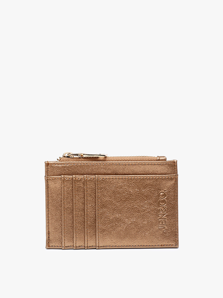 WL1991 Sia Printed Card Holder Wallet: Brown
