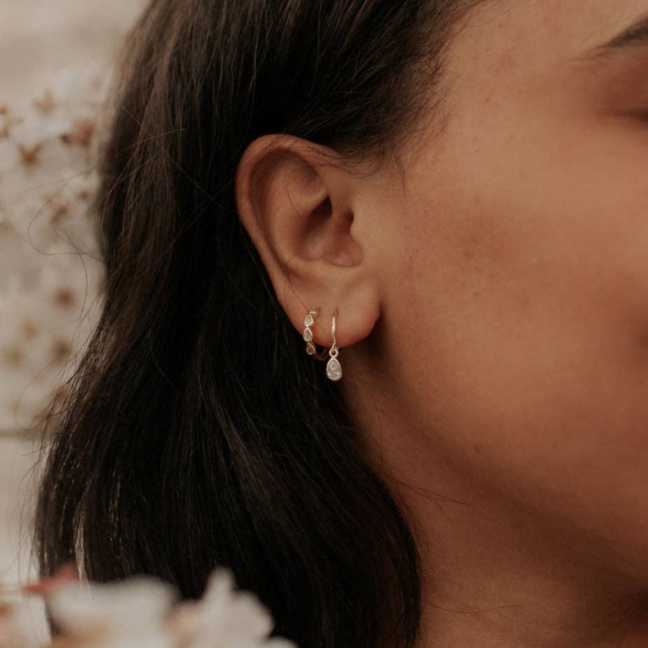 May Raindrop Hoops: Silver