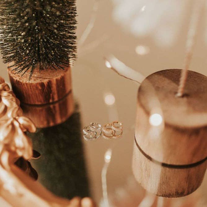 Ivy Diamond Hoops: Silver