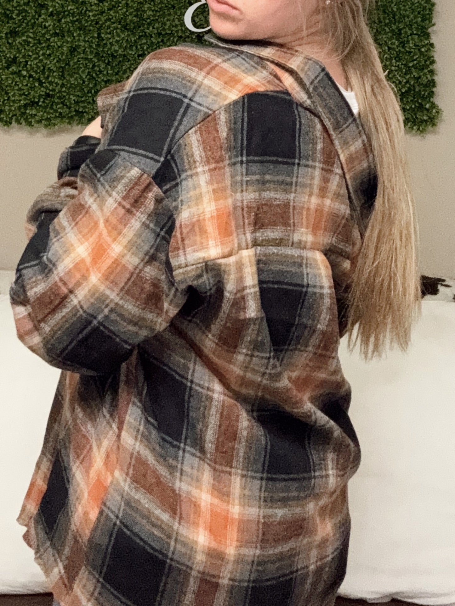 Orange and black flannel