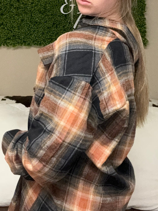 Orange and black flannel