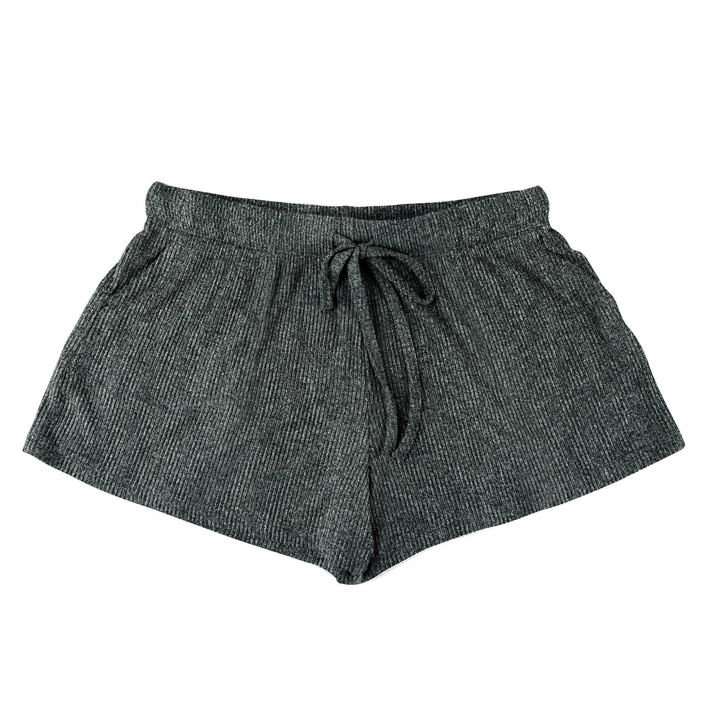 Hello Mello CuddleBlend Shorts Open Stock: Gray / Large