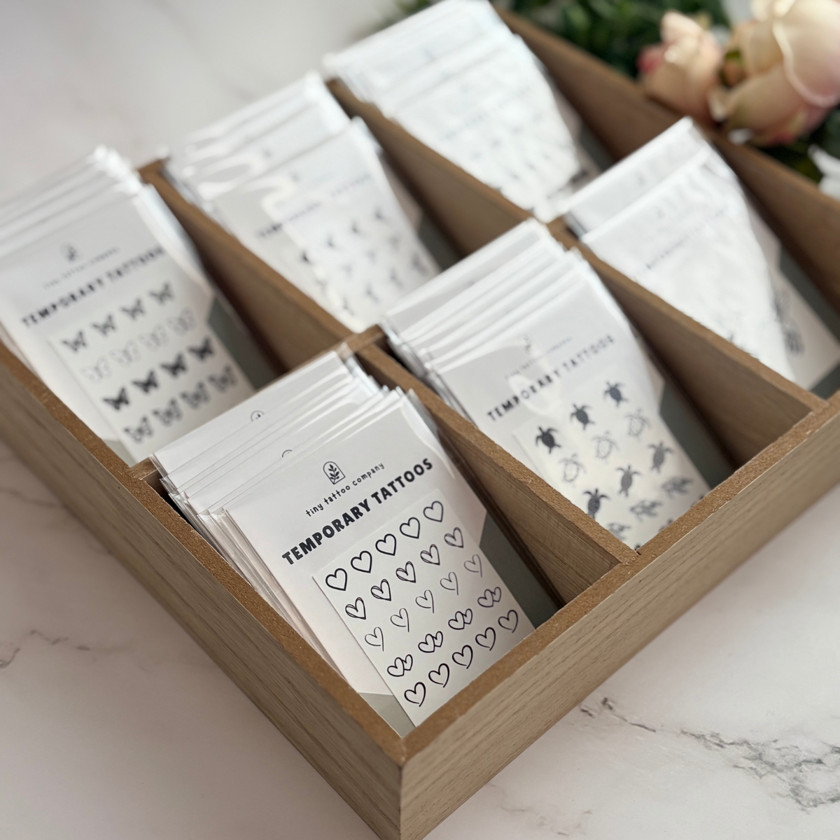 Mini Heart Temporary Tattoo Pack 🖤: With Hanging Tab
