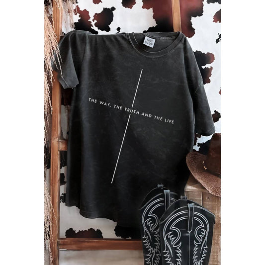 THE WAY THE TRUTH AND THE LIFE MINERAL GRAPHIC TEE: Mineral Black