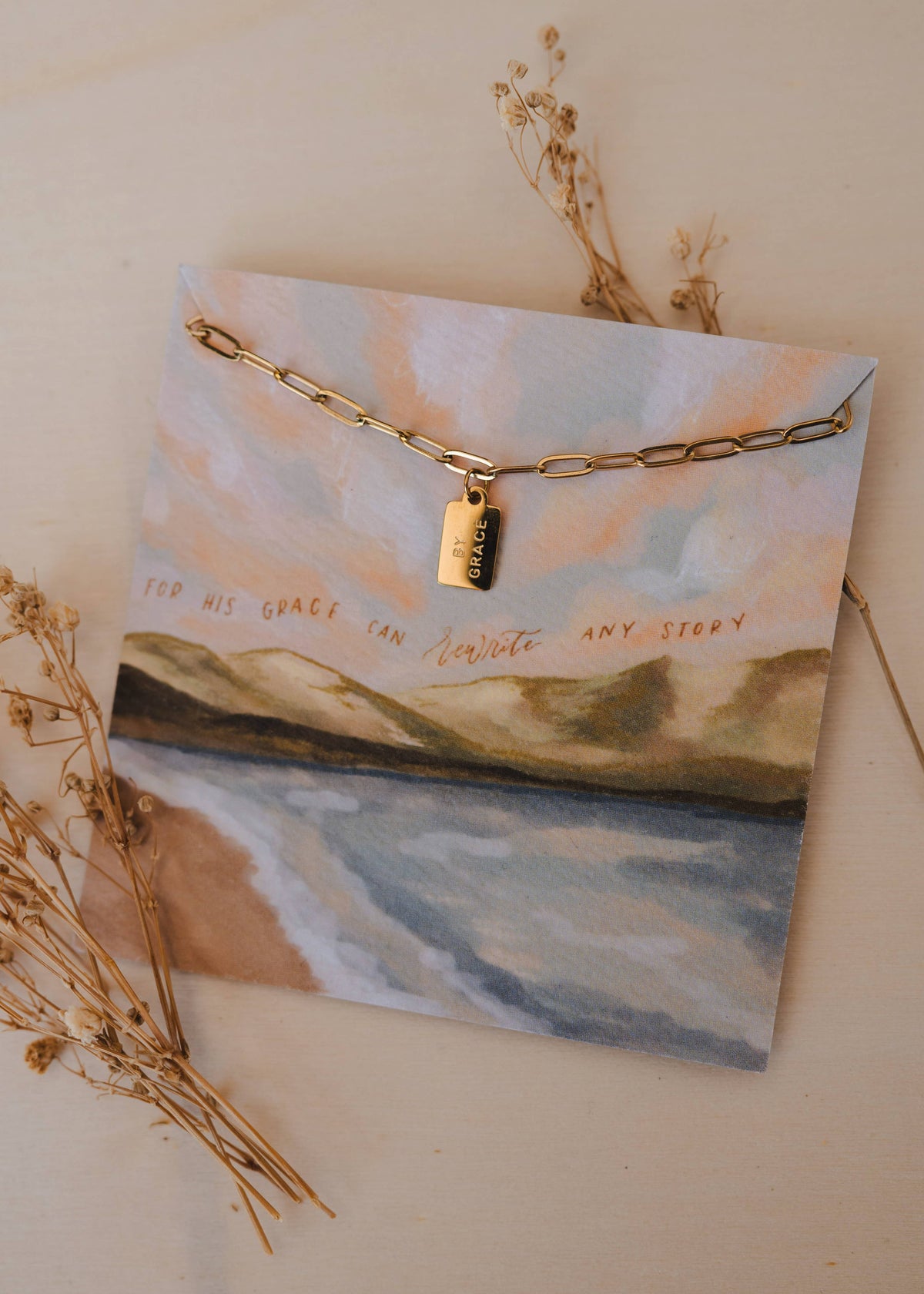 By Grace Mini Tag Necklace | Christian Jewelry
