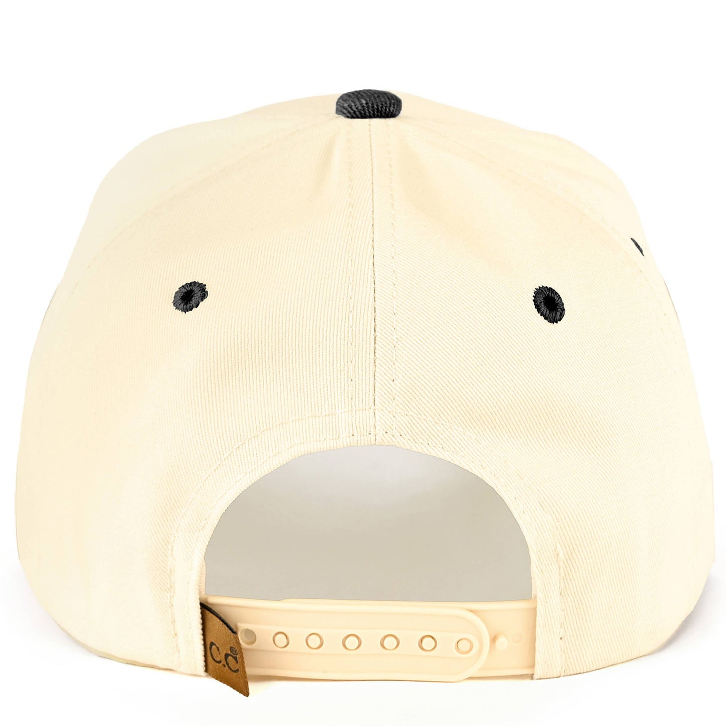 C.C WHISKEY WEATHER Embroidered Letter Two Tone Trucker Hat: Brown
