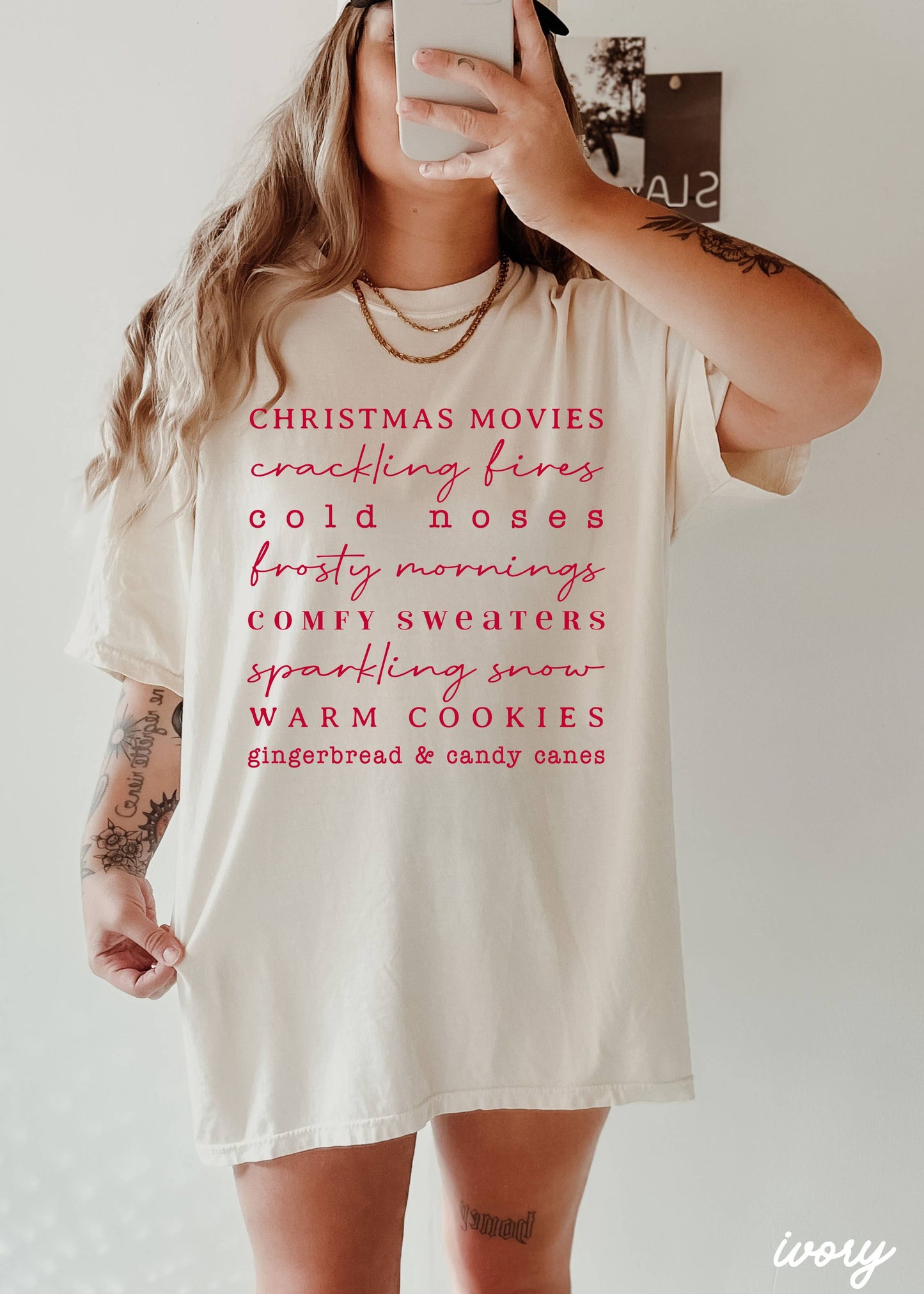 Winter List Tee *7 Colors (S-3X): M / Crimson