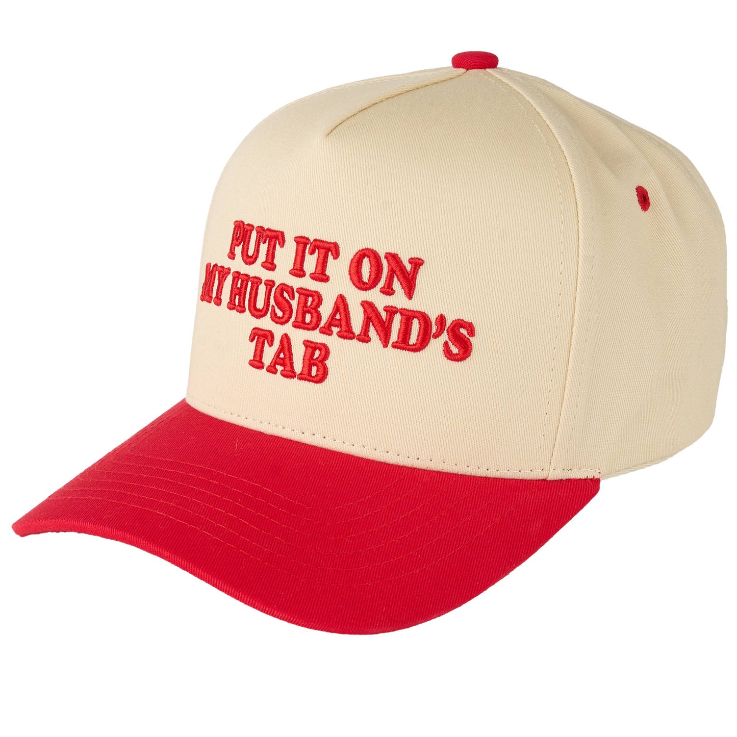 C.C PUT IT ON MY HUSBAND'S TAB Letter Trucker Hat: Brown
