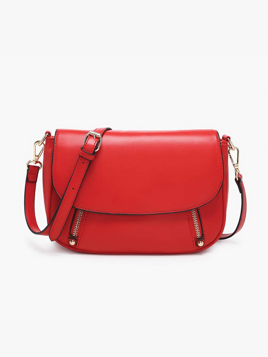 Lindsay Flapover Crossbody Bag – Dual Zip | M2628 : Black