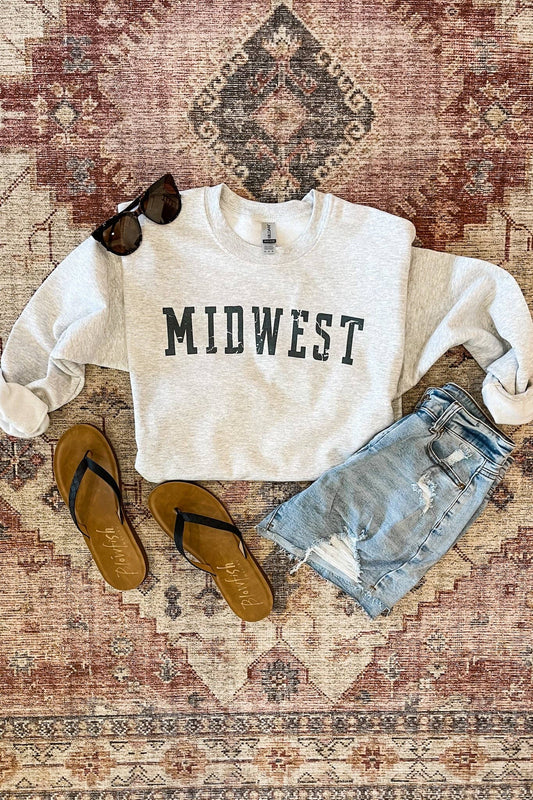 Midwest Classic Crewneck Sweatshirt - Ash Grey: Small