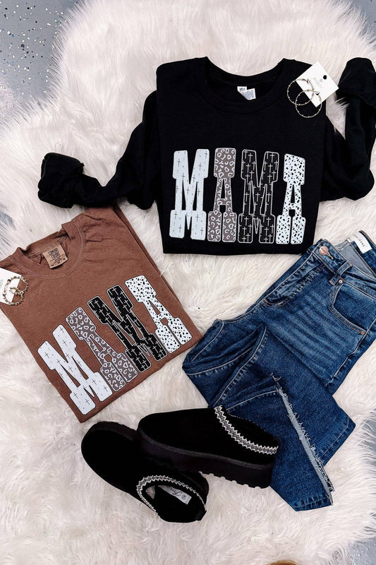 Neutral Crosses MAMA Graphic - Multiple Styles: Medium / Espresso Tee