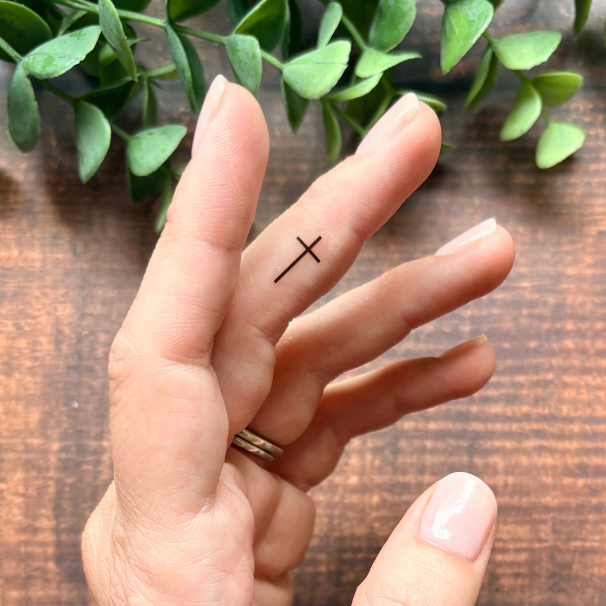 Tiny Cross Temporary Tattoo Set  ✝︎: With Hanging Tab