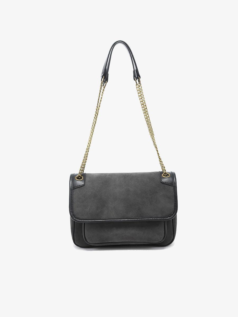 M2732 Nola Convertible Suede Crossbody Bag: Espresso