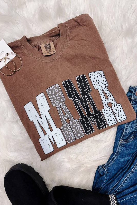 Neutral Crosses MAMA Graphic - Multiple Styles: Espresso Tee