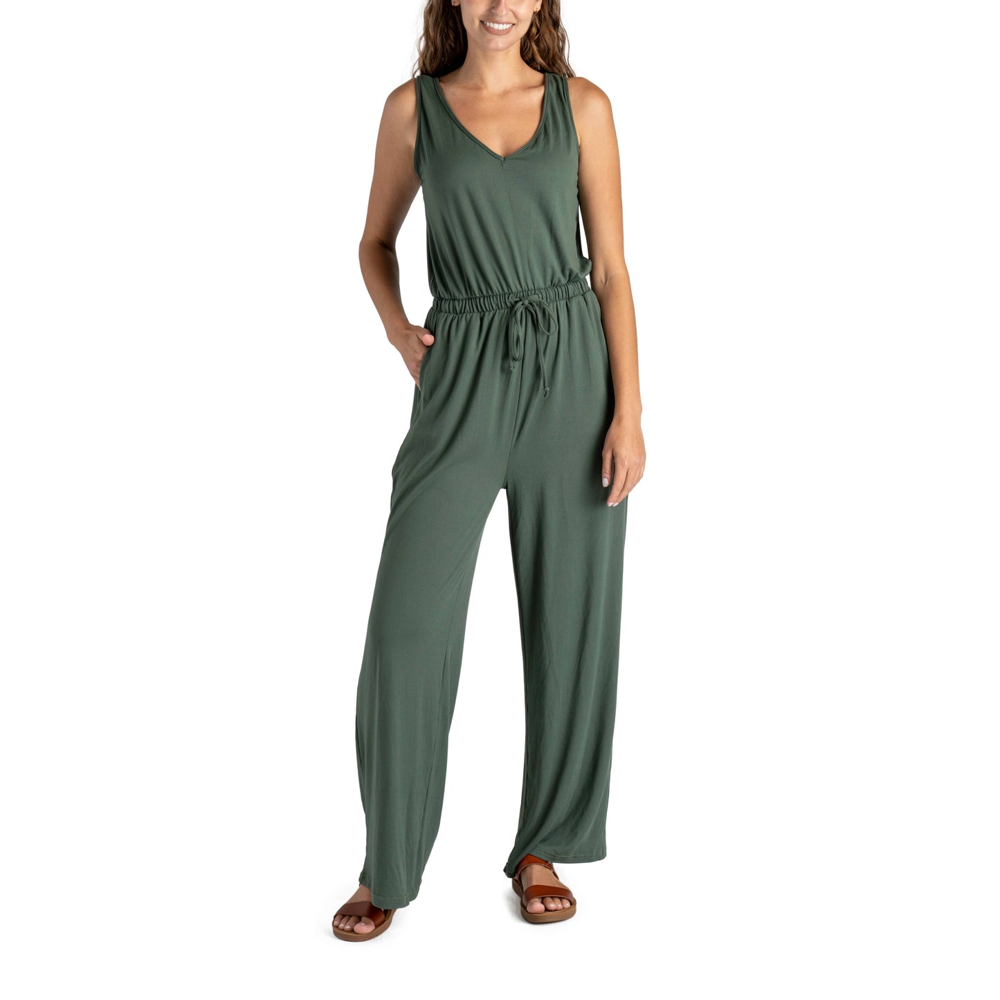 Allthreads™ Vineyard Jumpsuit Open Stock: Olive / Large
