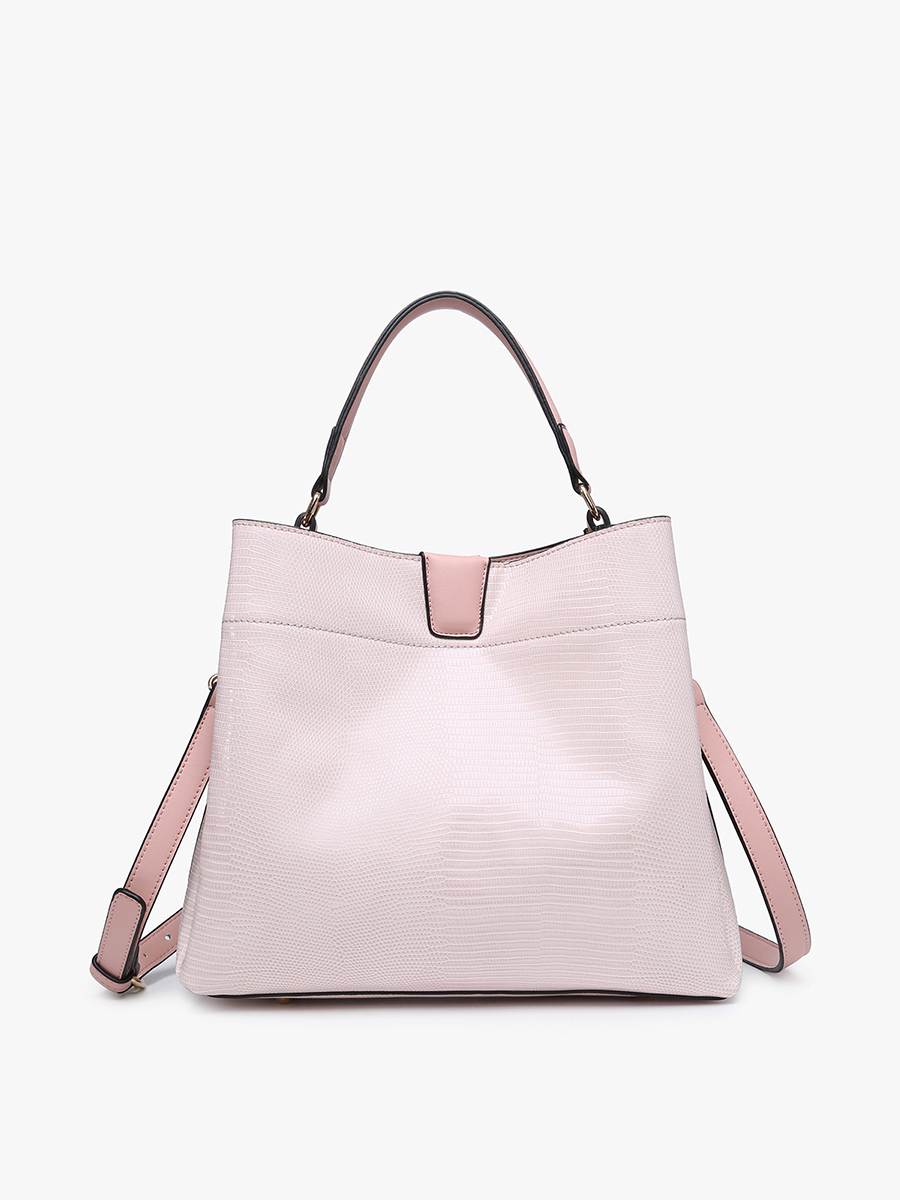 Tati Lizard Monogrammable Satchel | M1951LZ : Grey