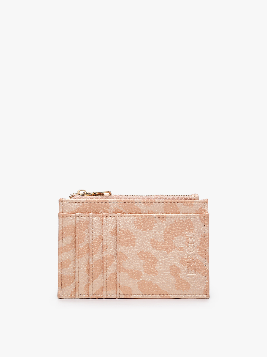 WL1991 Sia Printed Card Holder Wallet: Cow-White