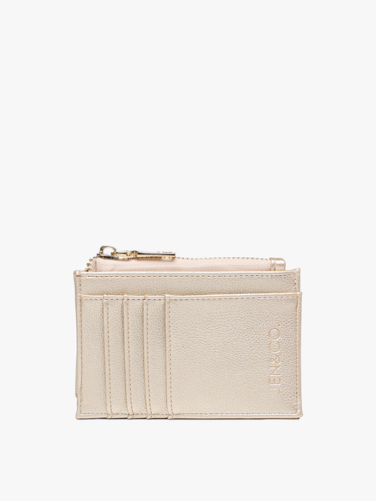 WL1991 Sia Printed Card Holder Wallet: Gold