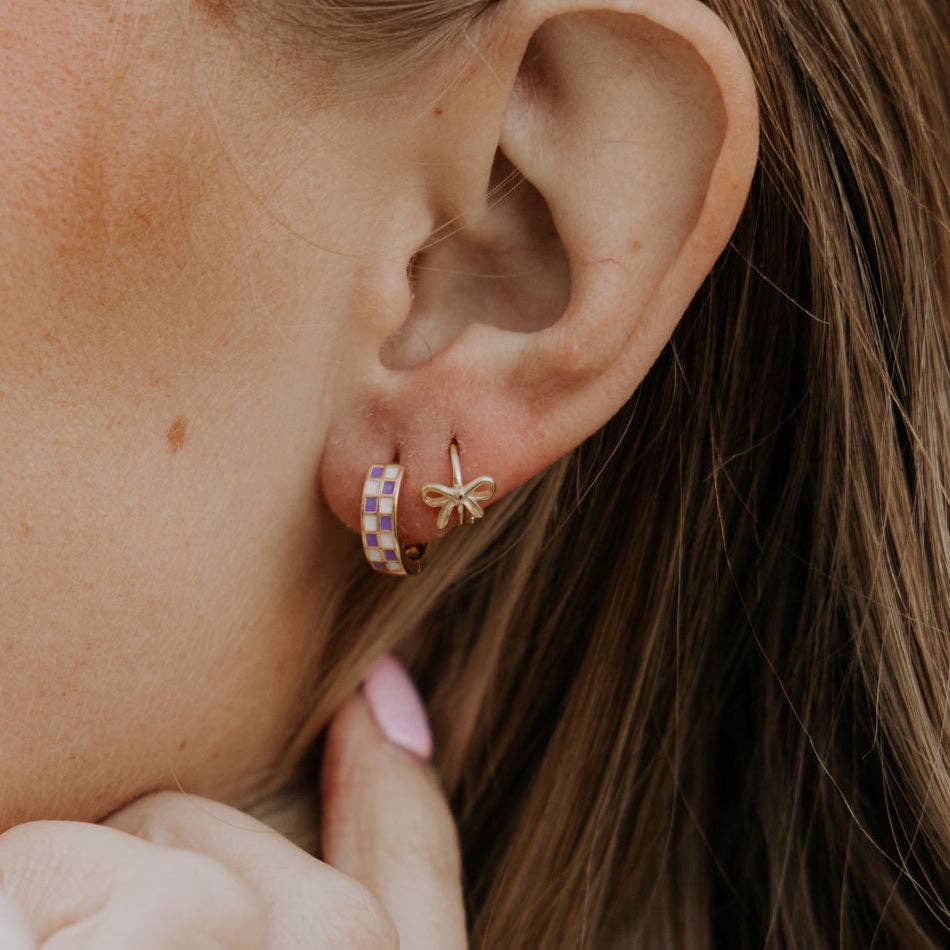 Ava Bow Hoops: Silver