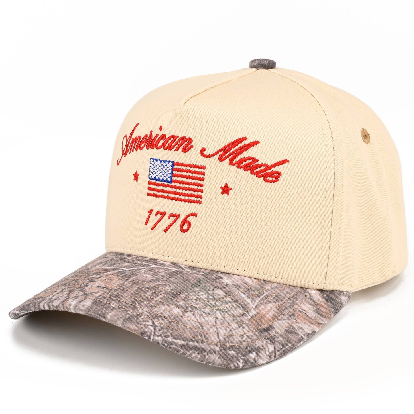 C.C AMERICAN MADE 1776 Letter on Two Tone Trucker Hat: Red