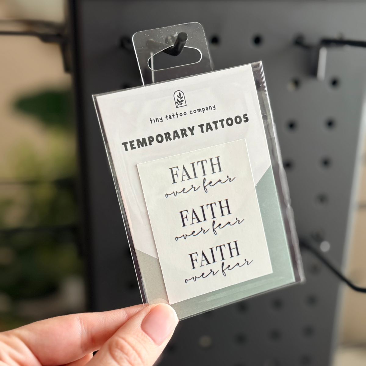 'Faith Over Fear' Temporary Tattoo Set  ✝︎: With Hanging Tab