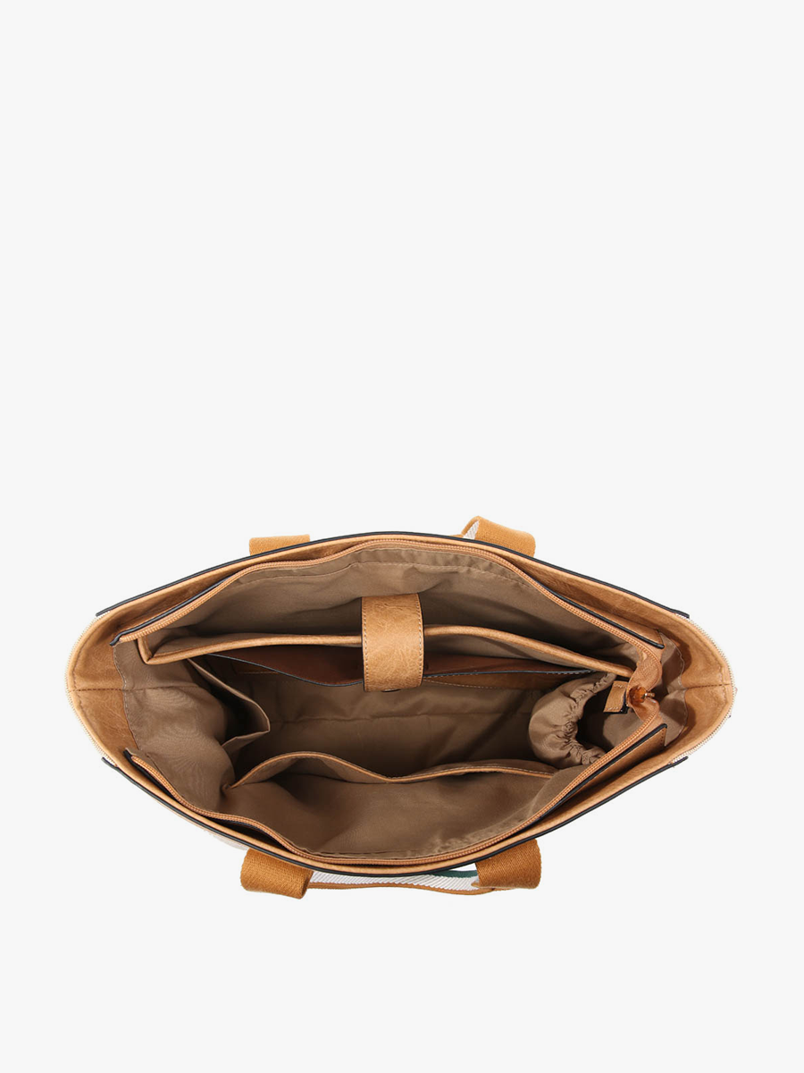 M2086CN Haley Canvas Tote w/ Contrast Straps: Coffee