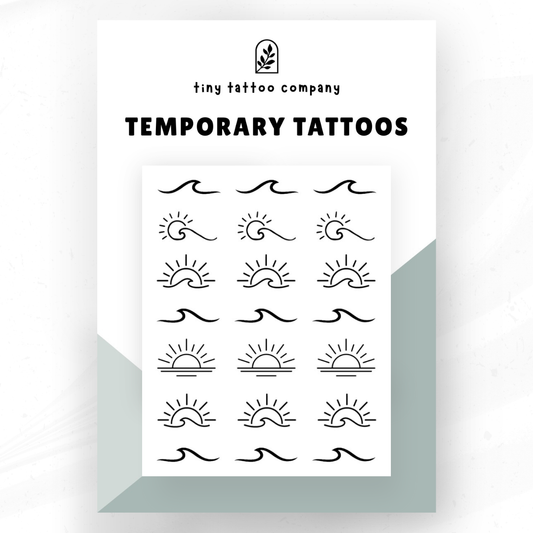 Mini Sun & Waves Temporary Tattoo Pack ☀️