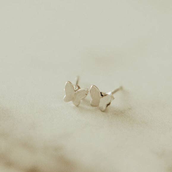 Butterfly Mini Studs: Silver