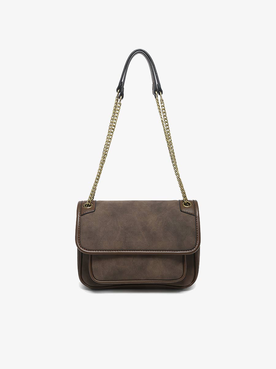 M2732 Nola Convertible Suede Crossbody Bag: Espresso