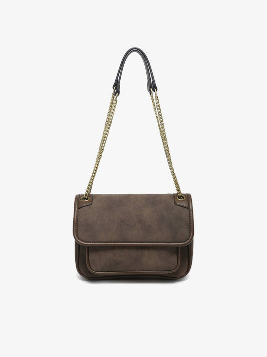 M2732 Nola Convertible Suede Crossbody Bag: Espresso