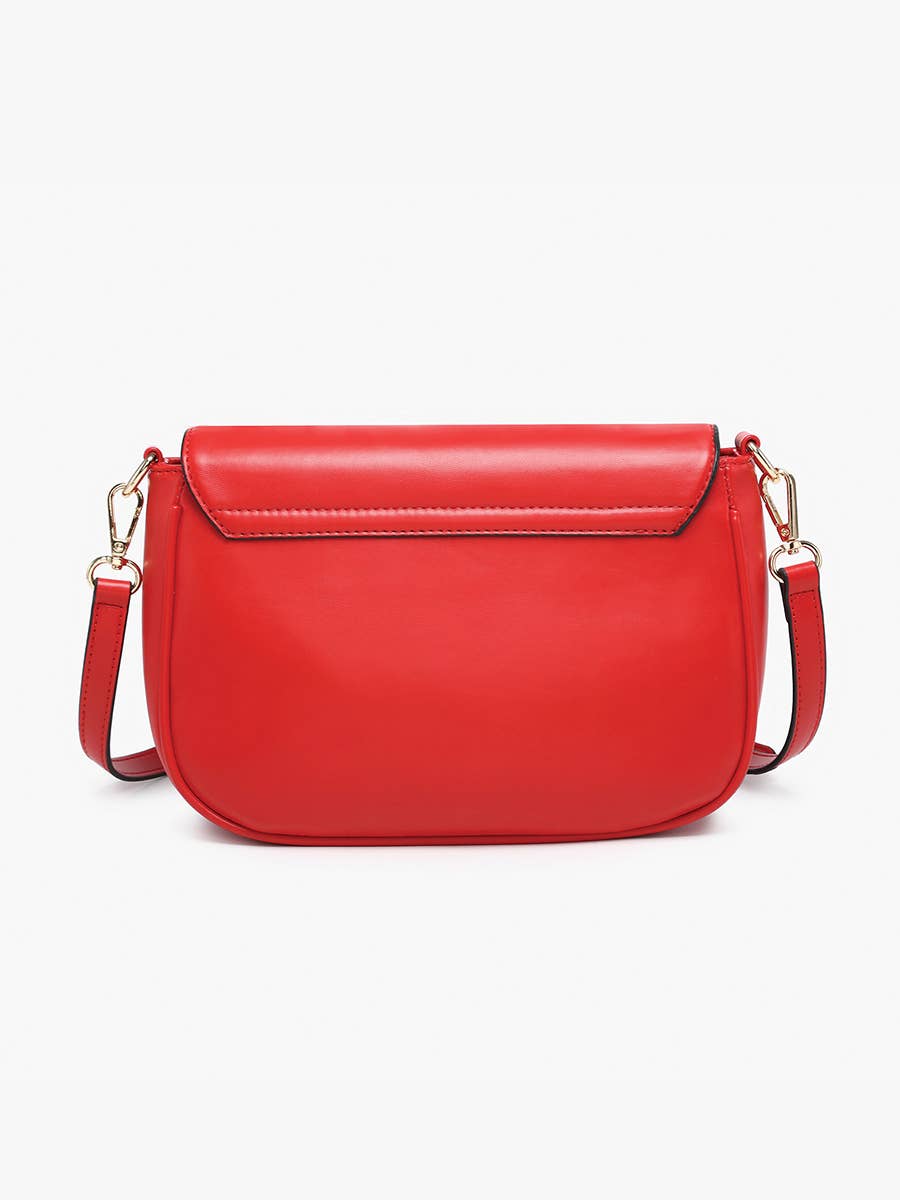 Lindsay Flapover Crossbody Bag – Dual Zip | M2628 : Black