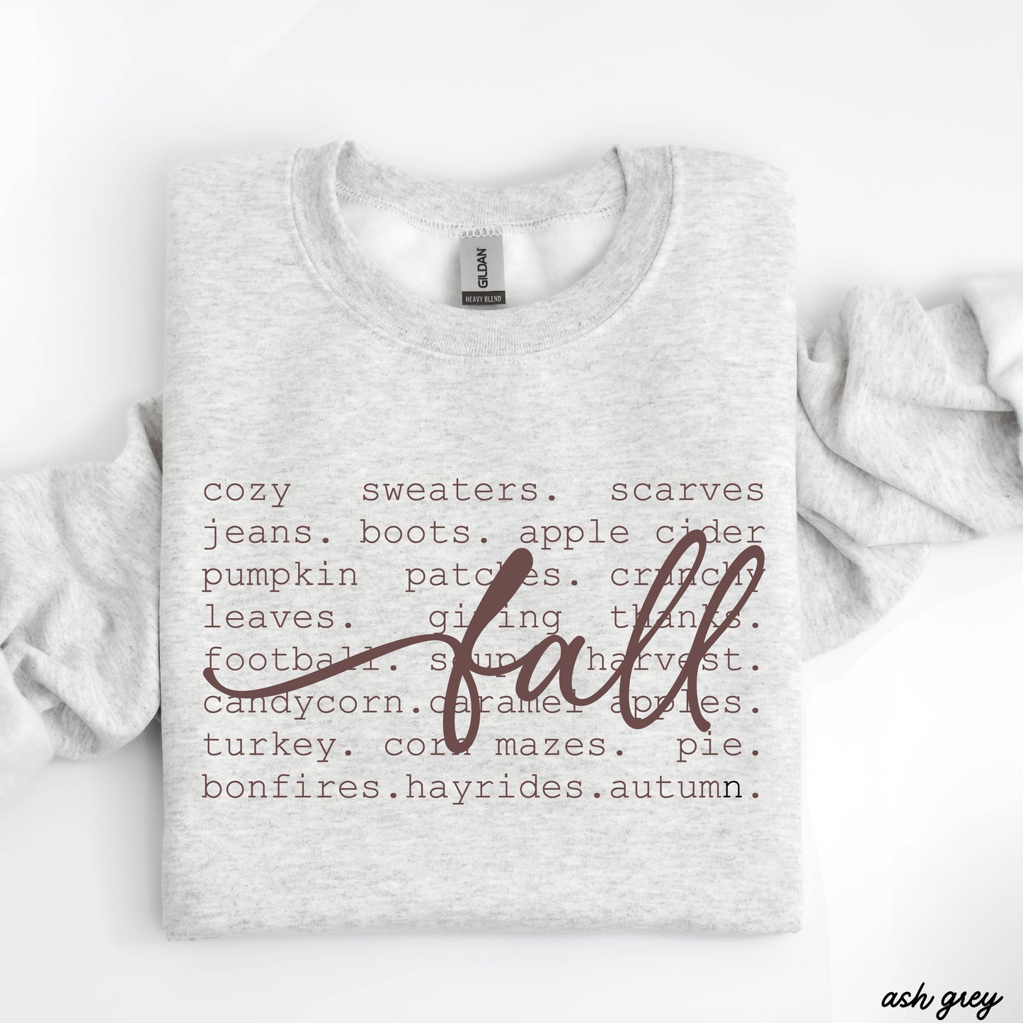 Fall Words Sweatshirt *5 Colors (S-3X): Medium / Sand