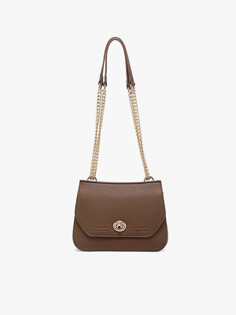 Lottie Twist Lock Crossbody Bag – Chain Strap | M2767 : Brown