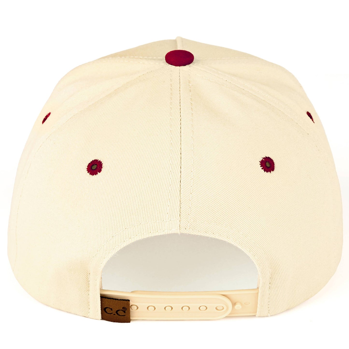 C.C WHISKEY WEATHER Embroidered Letter Two Tone Trucker Hat: Brown