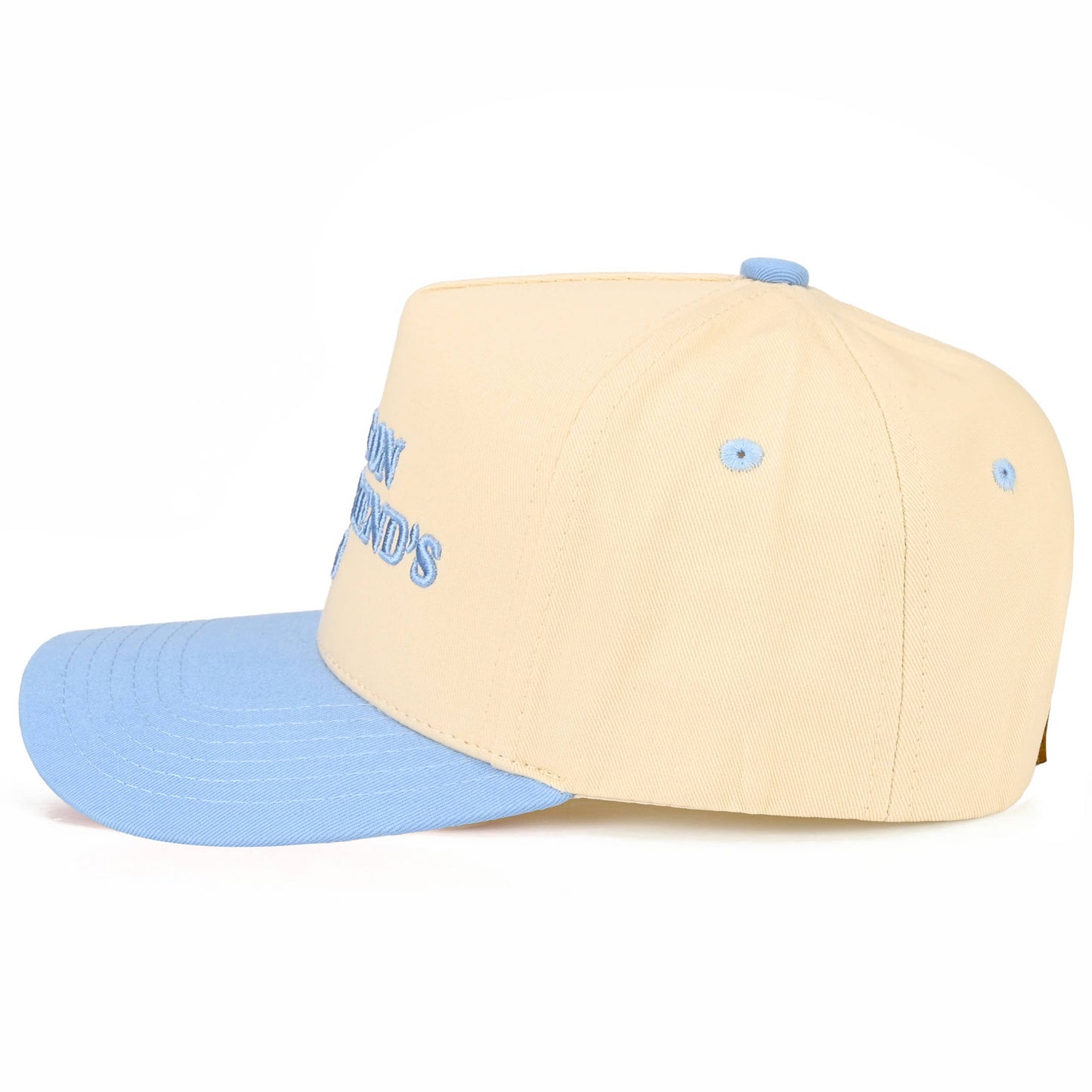 C.C PUT IT ON MY BOYFRIEND'S TAB Letter Two Tone Trucker Hat: Black