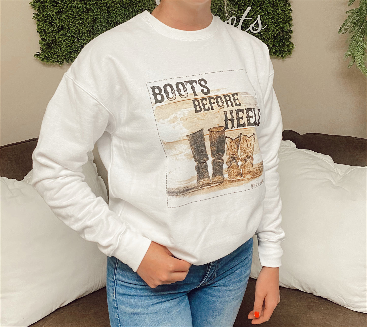 Boots Before Heels Crew Neck