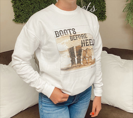 Boots Before Heels Crew Neck